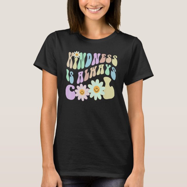 Camiseta Hippie KINDNESS IS ALWAYS COOL Retro Stop Bullying (Frente)