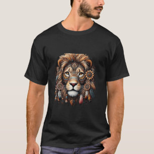 Camiseta Hippie Lion Boho Chic Free Spirit Hipster Bohemian