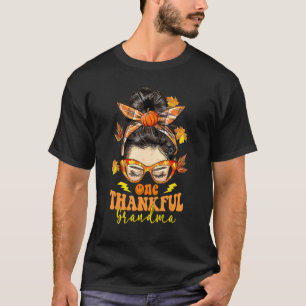 Camiseta Hippie Messy Bun Um Agradável Avó Pumpkin Caiu