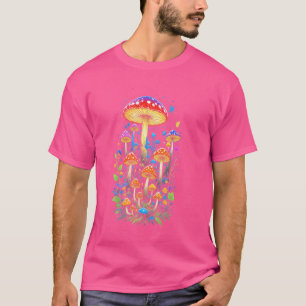 Camiseta Hippie Mushroom Psychedelic Forest Fungi brilhando