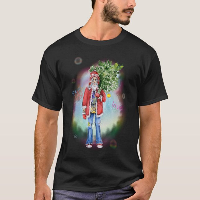 Camiseta Hippie Papais noeis Paz e Amor (Frente)