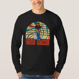 Camiseta Hippie Páscoa Retro Peace Love Hippie Basket Egg