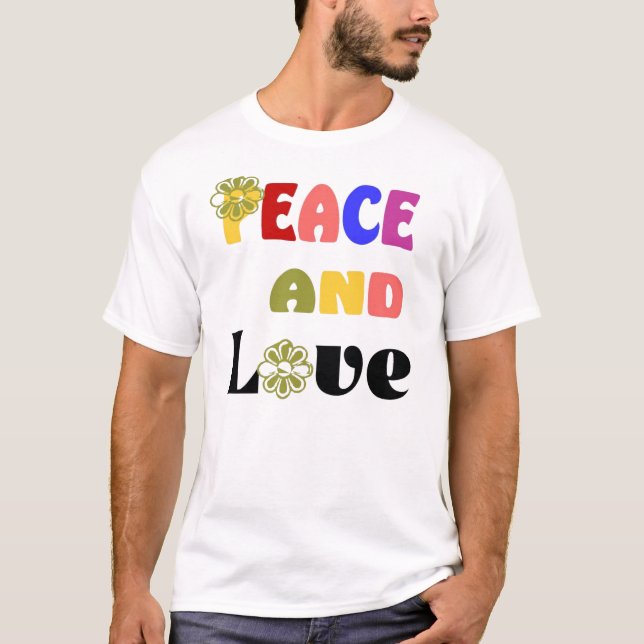 Camiseta Hippie Peace and Love T Shirt (Frente)