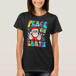 Camiseta Hippie Peace On Earth Boho Christmas Papai Noel P