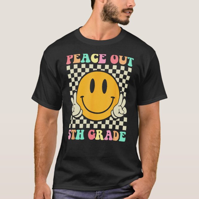 Camiseta Hippie Peace Out 5th Grade Teacher Kids Last Day O (Frente)