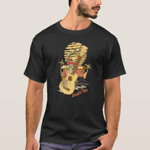 Camiseta Hippie Retro 60's 70 Flowers Guitar Hi