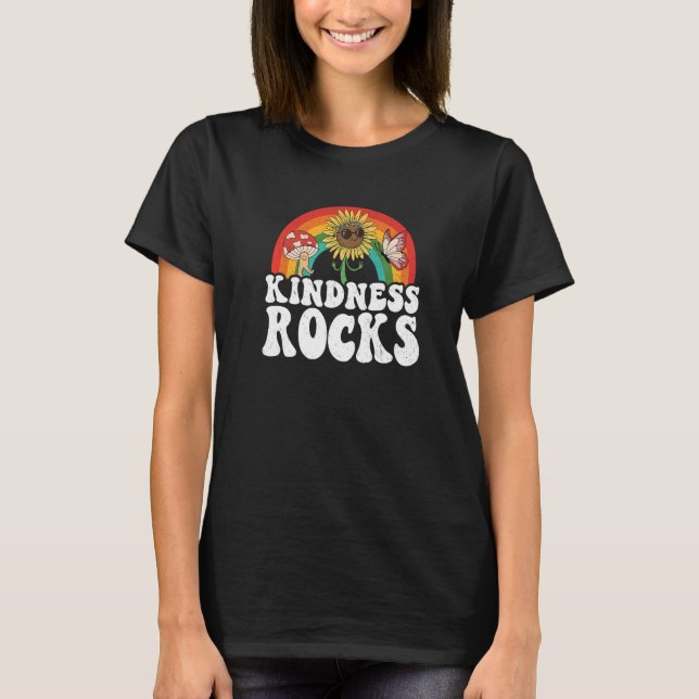 Camiseta Hippie Retro Professor Anti Bullying Rainbow Kindn (Frente)