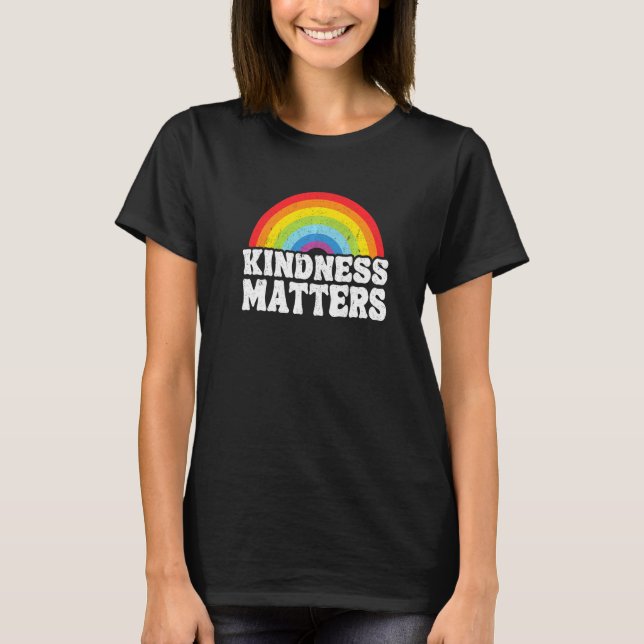 Camiseta Hippie Retro Teacher Anti Bullying Rainbow Kindnes (Frente)