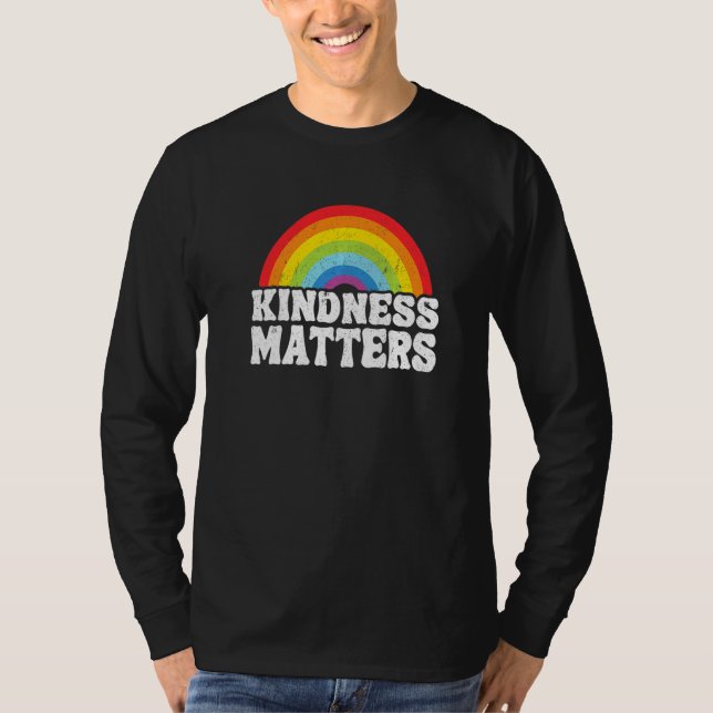 Camiseta Hippie Retro Teacher Anti Bullying Rainbow Kindnes (Frente)