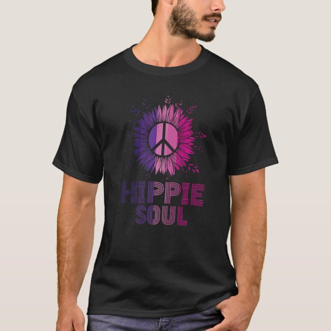 Camiseta Hippie Soul Daisy Peace Symbol Flower For Men Wom (Frente)