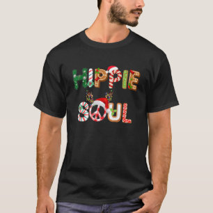 Camiseta Hippie Soul Peace Sign Santa Hat Reindeer Horns Ch