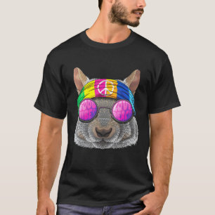 Camiseta Hippie Squirrel Love Sinal 70s Hippie Animal