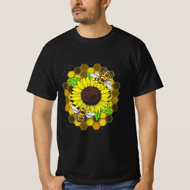 Camiseta Hippie Sunflower Bees (Frente)