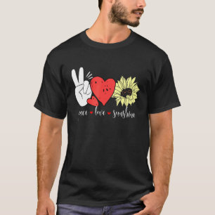 Camiseta Hippie Sunflower Heart and Peace Sign Love Sunshin