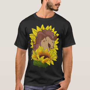 Camiseta Hippie Sunflower Horse Riding Equestrian Animal Lo