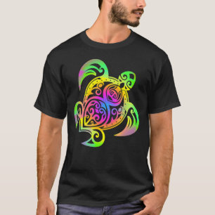 Camiseta Hippie Tie Dye Psychedelic Sea Turtle Tribal