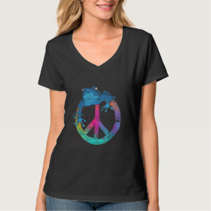 Camiseta Hippie Toad Amphibian Sapo de Sinal de Paz