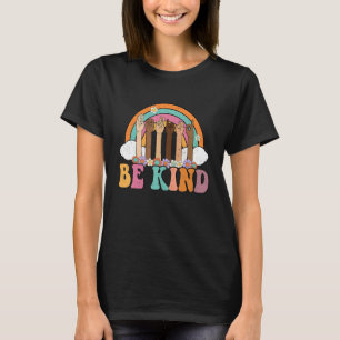Camiseta Hippie Unity Day Professor Be Kind Rainbow Sinal A
