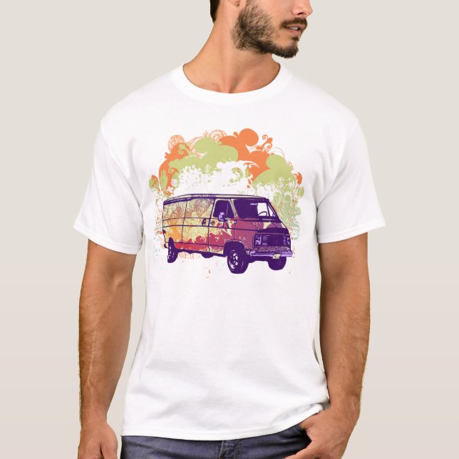 Camiseta Hippie Van de Chevy dos anos 70 (Frente)