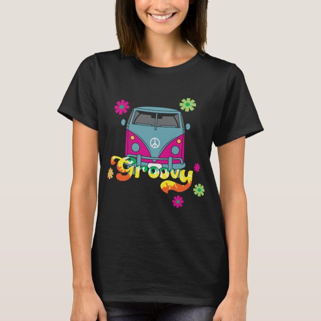 Camiseta Hippie-Van-Retro-Floral-Bus (Frente)
