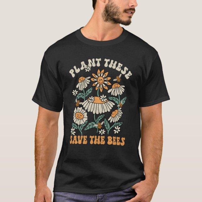 Camiseta Hippie Wildflower Planet Save Environment Earth Da (Frente)