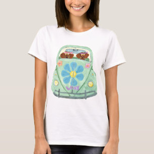 Camiseta Hippies Dachshund No Seu Carro Do Amor Florido