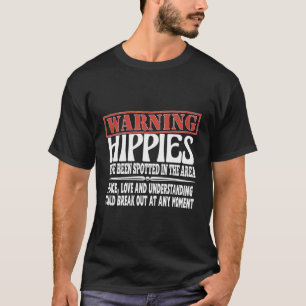 Camiseta Hippies De Alerta Visitados Em Área De Paz Amor E