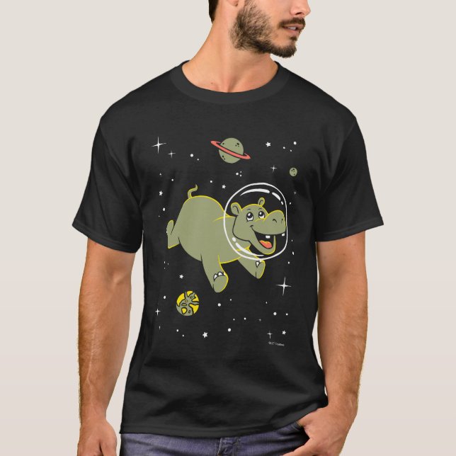 Camiseta Hippo Animais No Espaço (Frente)