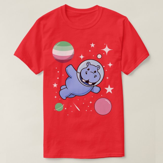 Camiseta Hippo Astronaut Abroseual Pride  (Frente do Design)