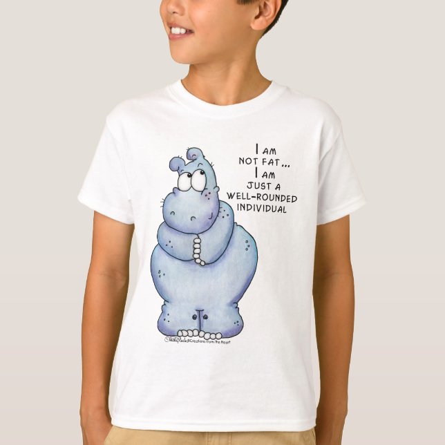 Camiseta Hippo-Blue Hippopotamus Arredondado (Frente)