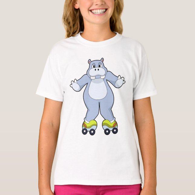Camiseta Hippo com skates Roller (Frente)