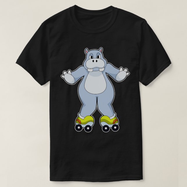 Camiseta Hippo com skates Roller (Frente do Design)