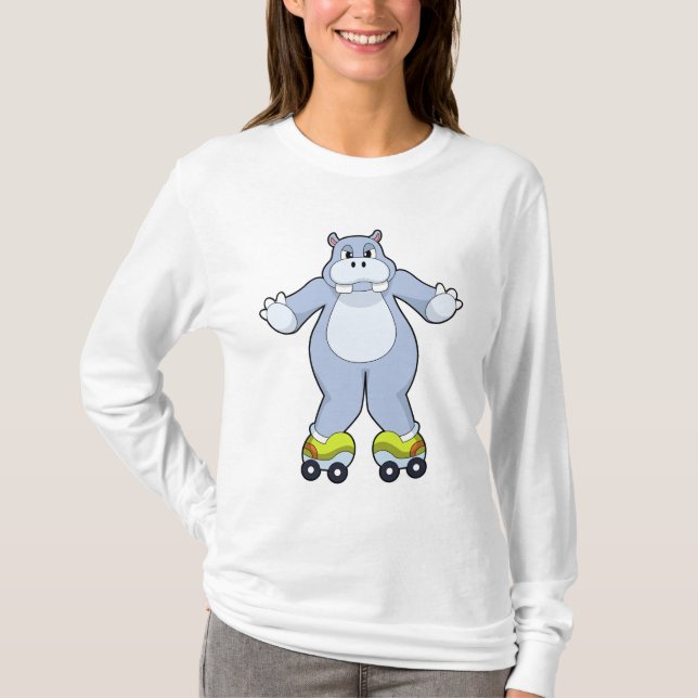 Camiseta Hippo com skates Roller (Frente)