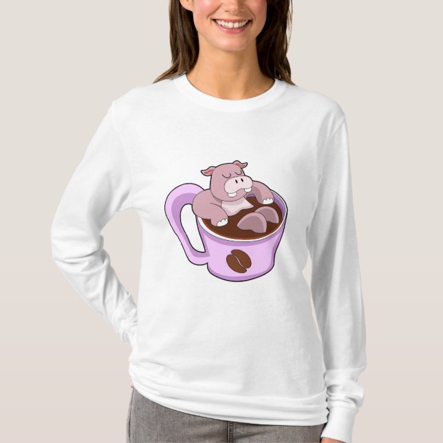 Camiseta Hippo com Taça de Café (Frente)