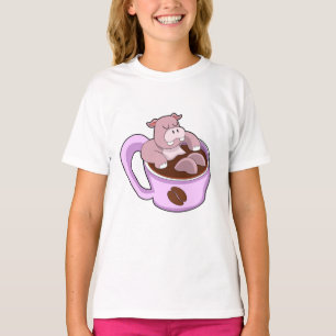 Camiseta Hippo com Taça de Café
