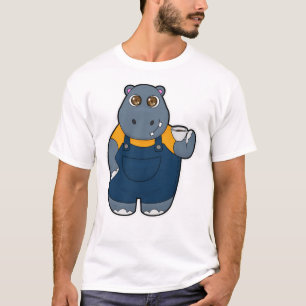 Camiseta Hippo com Taça de Café
