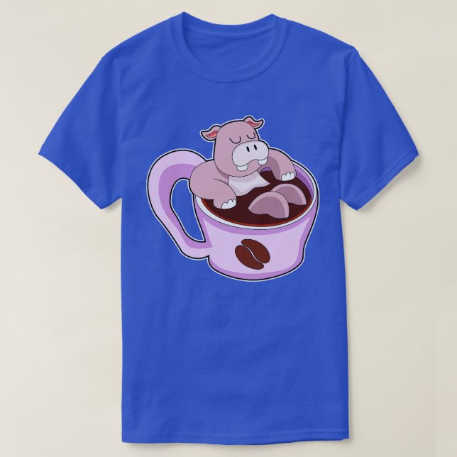 Camiseta Hippo com Taça de Café (Frente do Design)