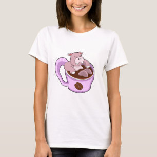 Camiseta Hippo com Taça de Café
