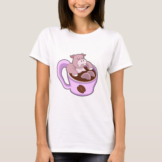 Camiseta Hippo com Taça de Café (Frente)