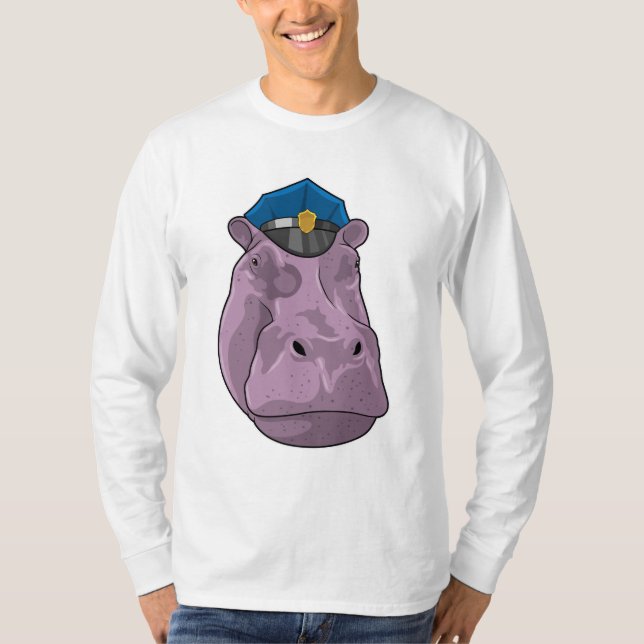 Camiseta Hippo como agente da Polícia (Frente)