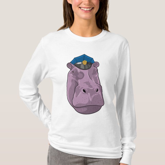 Camiseta Hippo como agente da Polícia (Frente)