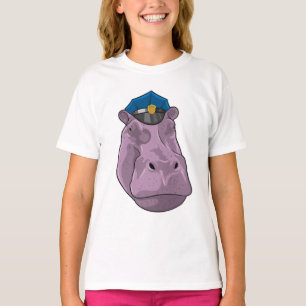 Camiseta Hippo como agente da Polícia