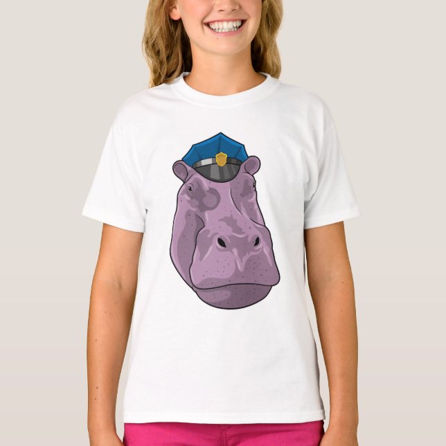 Camiseta Hippo como agente da Polícia (Frente)
