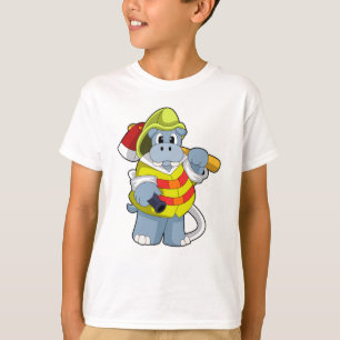 Camiseta Hippo como Bombeiro com Ax