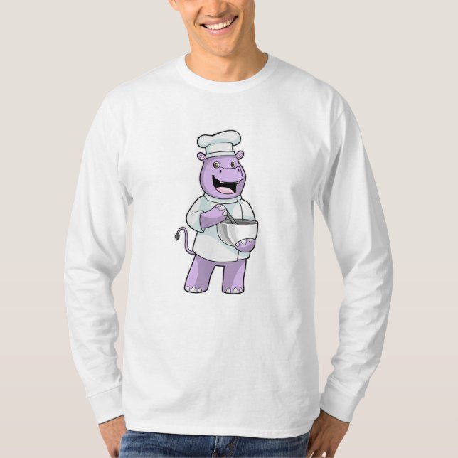 Camiseta Hippo como Chef com Bowl (Frente)
