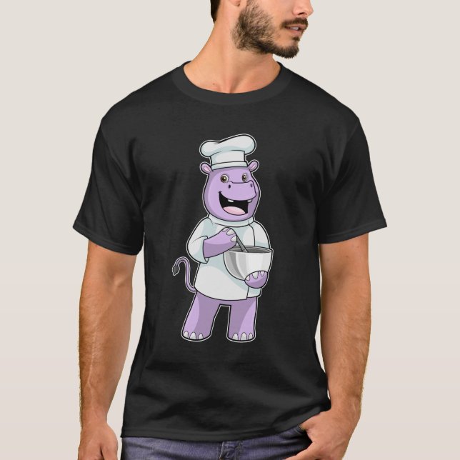 Camiseta Hippo como Chef com Bowl (Frente)