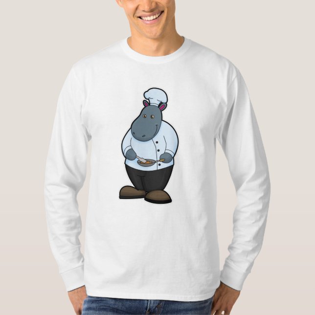 Camiseta Hippo como cozinheiro com Pan (Frente)