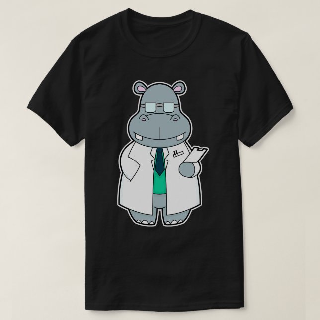 Camiseta Hippo como Doutor com Fumaça (Frente do Design)