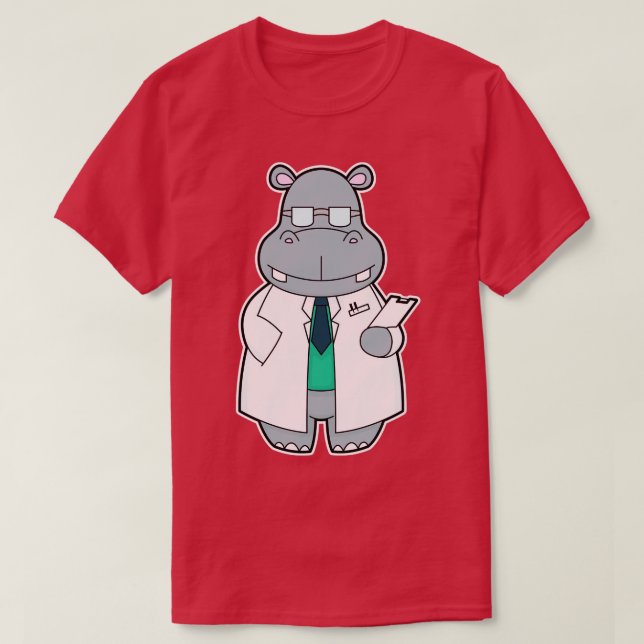 Camiseta Hippo como Doutor com Fumaça (Frente do Design)