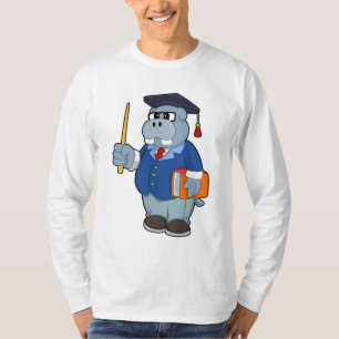 Camiseta Hippo como Professor com Livro